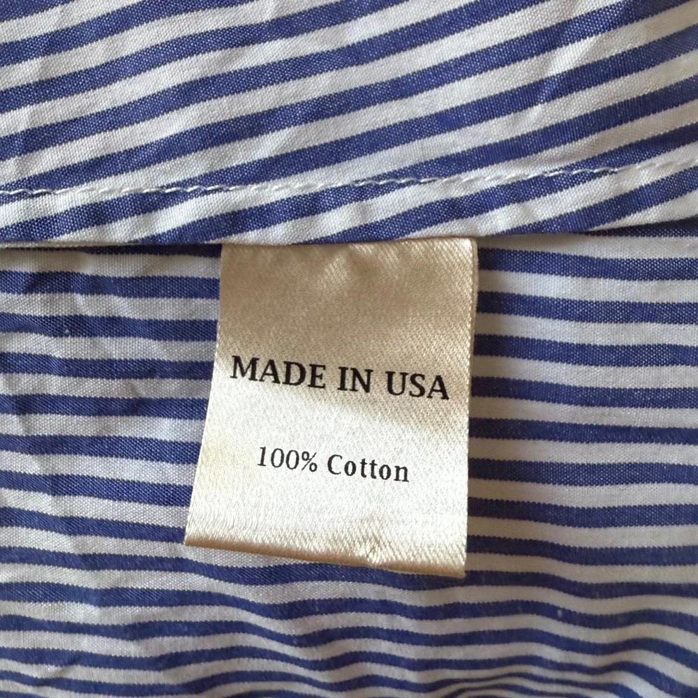 Maison Mayle La Feminine Palma Blouse Blue White Striped Ruffle Lace Cotton Sz 6
